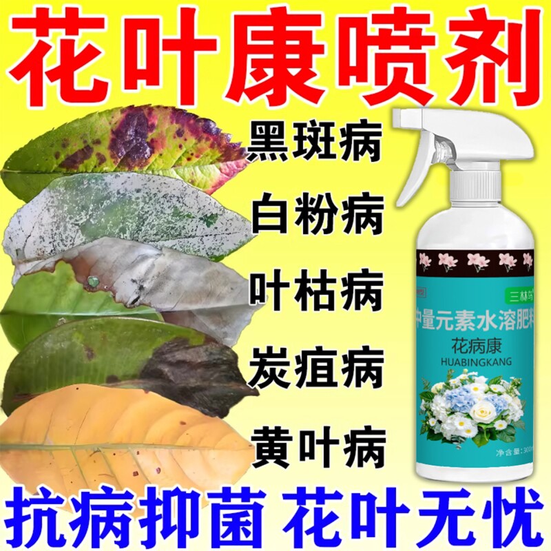花病康杀菌剂喷雾三角梅月季兰花多肉花卉通用白粉灰霉黑斑病黄叶