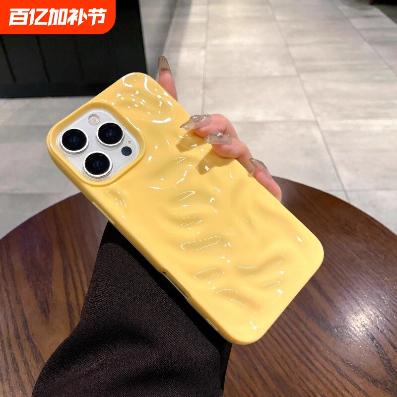 高级感立体陨石纹适用苹果16ProMax手机壳iPhone15plus大孔16pro小众14防摔硅胶12女款13情侣简约全包软套11