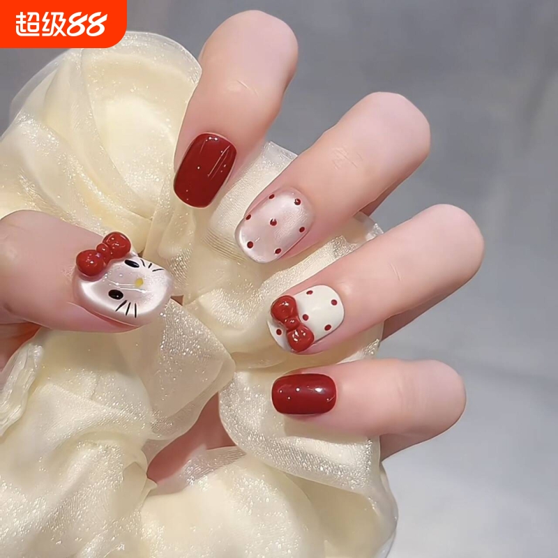 网红款甘露寺裸色渐变手工穿戴甲