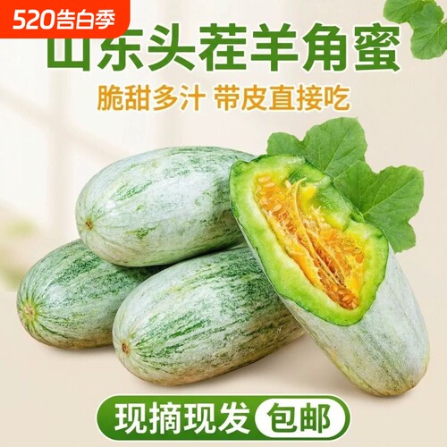 脆甜羊角蜜甜瓜个大可带皮吃