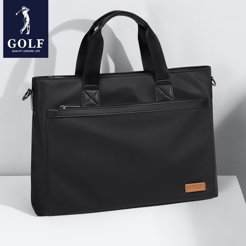 GOLF男士公文包商务大容量帆布手提包笔记本电脑包品牌律师公务包
