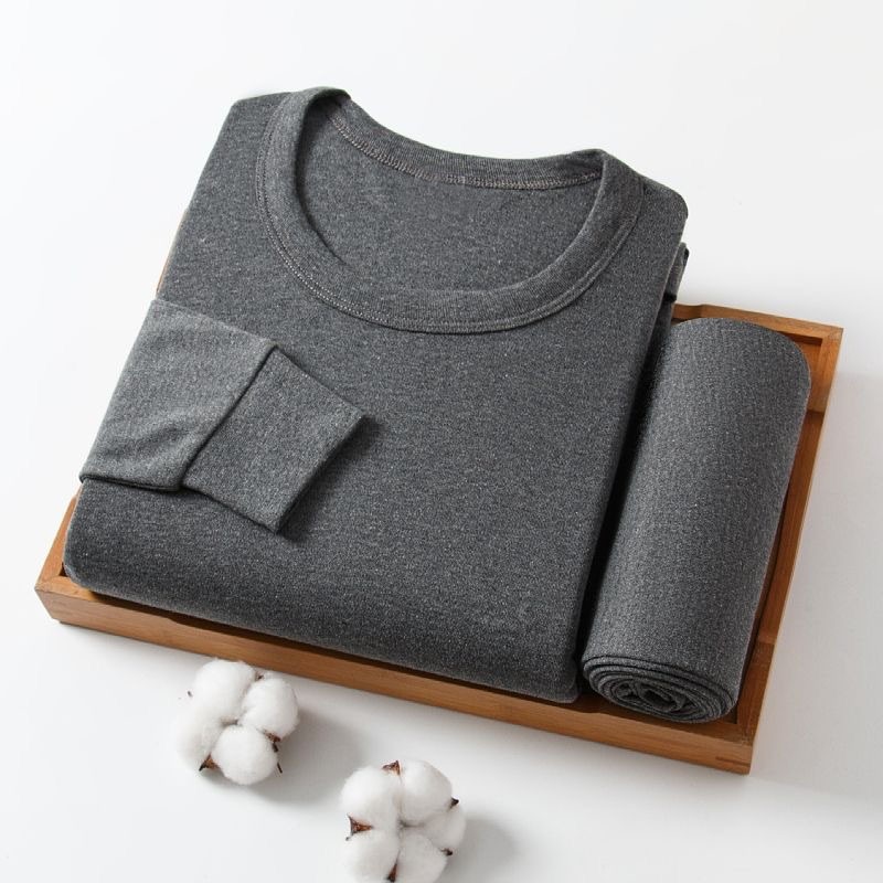 纯棉保暖内衣套装秋冬男士打底全棉衬裤秋衣秋裤两件套青少年薄款