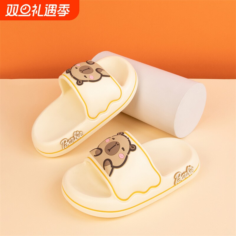 卡皮巴拉儿童拖鞋男童夏2025新款室内防滑软底女孩卡通沙滩鞋凉拖