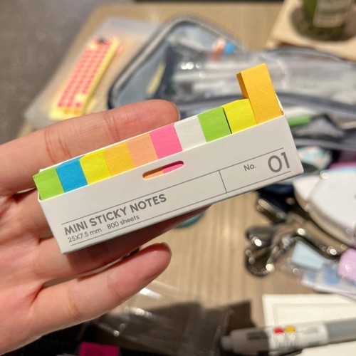 Kingjet迷你彩色荧光便利贴读书笔记便签贴纸可书写索引贴N次贴