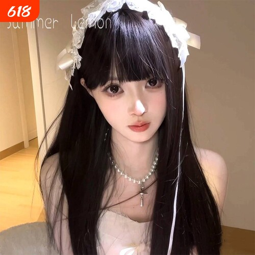 日系蕾丝蝴蝶结发带法式复古lolita甜美头饰氛围感拍照配饰品白色