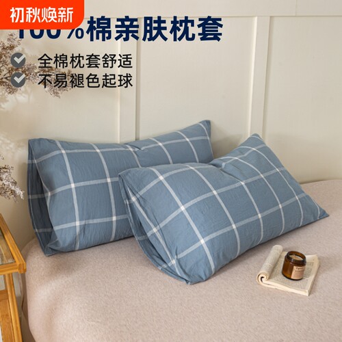 2025一对装纯棉枕套枕头套新款40x60单个家用儿童枕芯套48cmx74cm