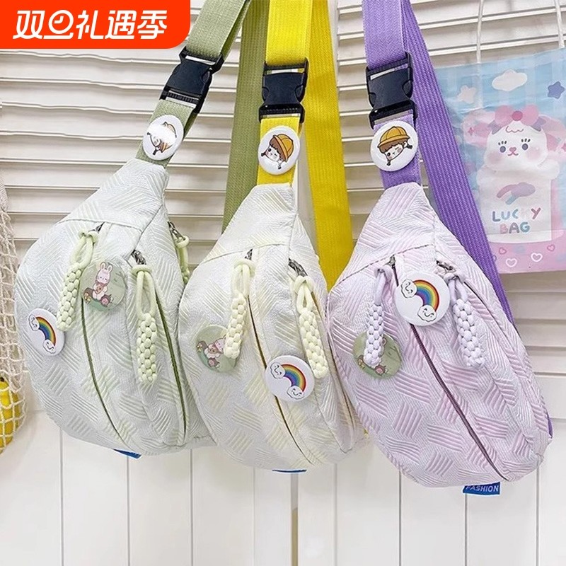 简约休闲ins风包包女斜挎包运动胸包小众学生百搭腰包单肩大容量