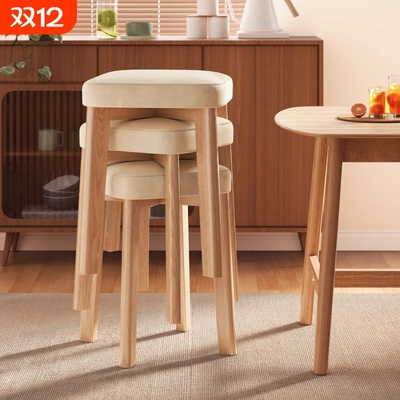 实木椅子家用餐椅小户型出租房餐桌凳子2025新款软包板凳餐饮商用