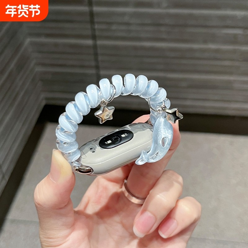 适用小米手环10/9表带弹力发圈电话线8/7NFC版腕带夏季小海豚6/5/4/3陶瓷版替换带女生智能手环数码配件清凉,智能设备,智能手表手环表带/腕带,淘宝优惠券,粉丝福利购,淘宝优惠卷