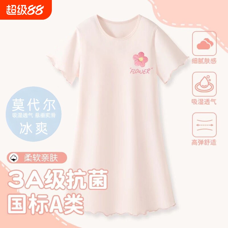 女童睡袍夏季新款卡通短袖图片
