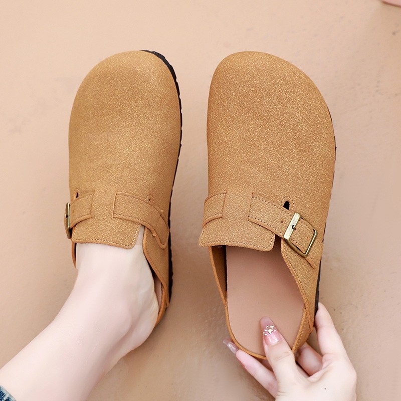 休闲勃肯鞋女款春夏季软底舒适外穿户外居家办公一脚蹬包头半拖鞋