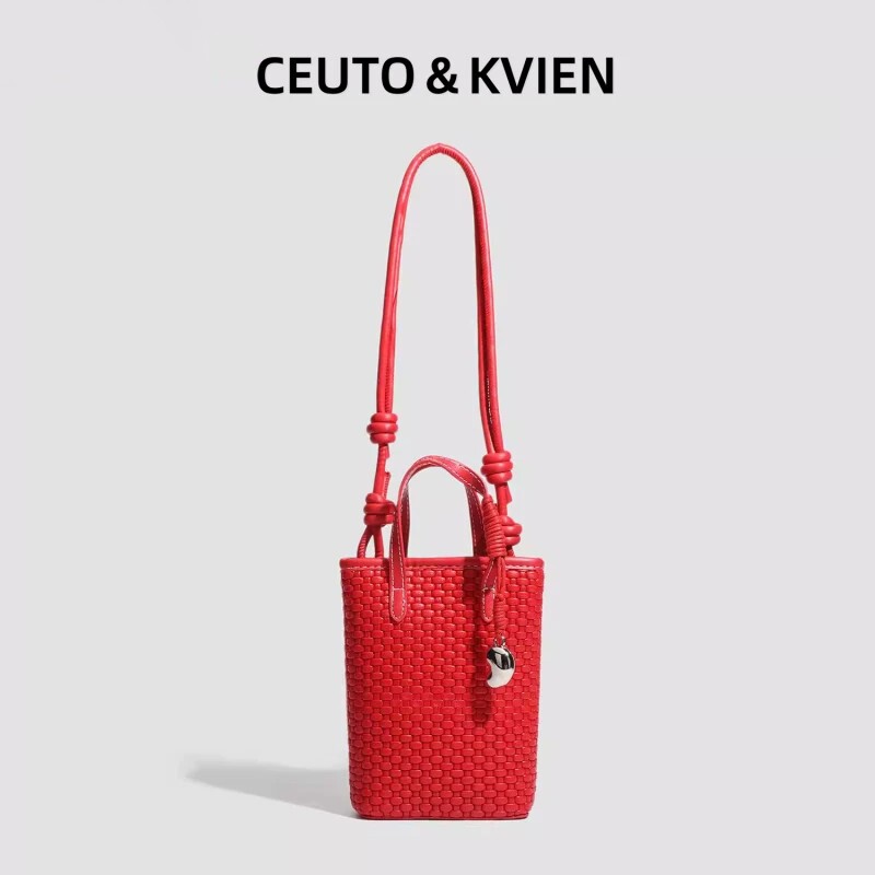 韩国ins港风编织包包女款百搭可拆卸手提斜挎包小众设计感单肩包