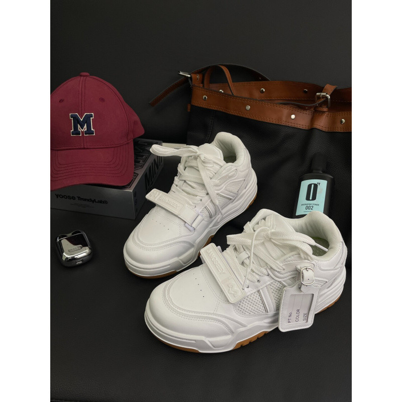 爆款6cm隐形内增高鞋男女情侣百搭厚底透气网面运动休闲板鞋白色