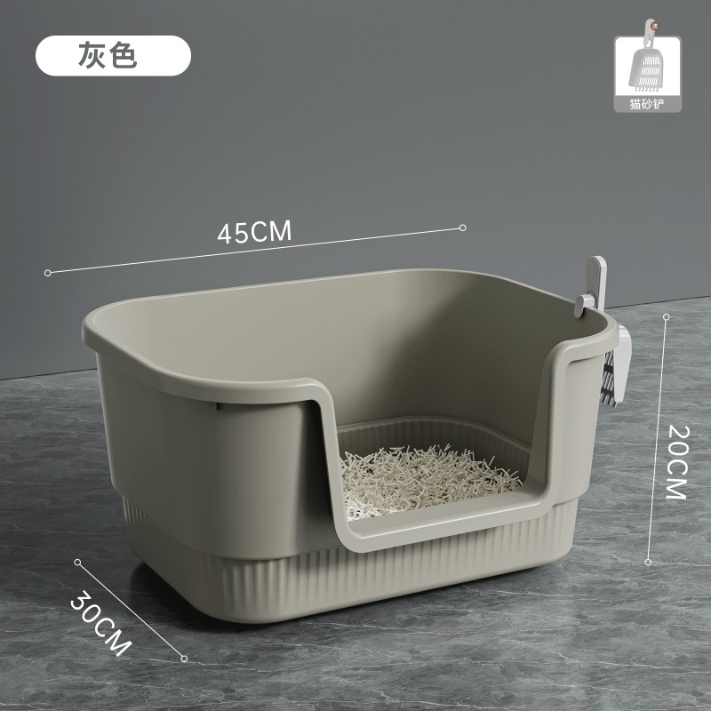 猫砂盆超大号防外溅半封闭式猫厕所特大号开放式缅因巨型猫沙屎盆