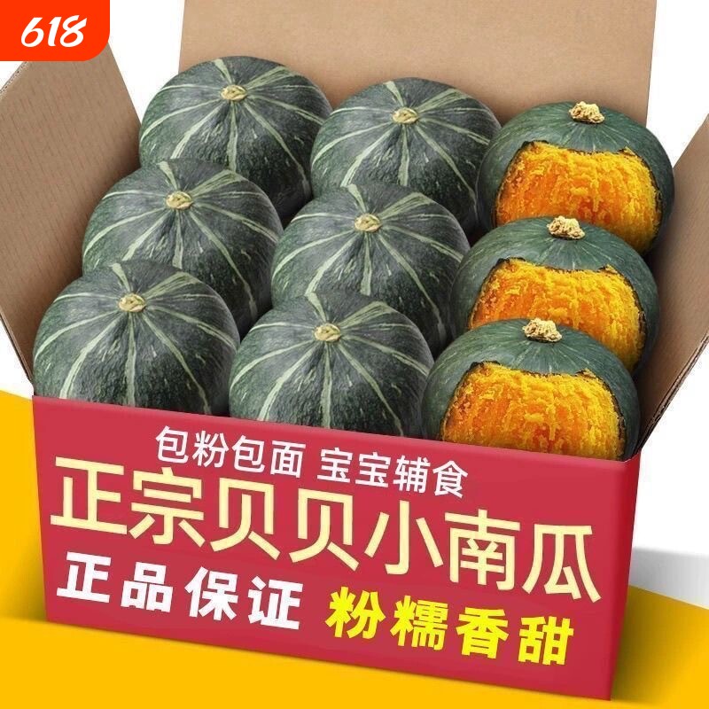 新鲜现摘贝贝南瓜正宗板栗味板栗小南瓜婴儿辅食农家自种粉糯面甜
