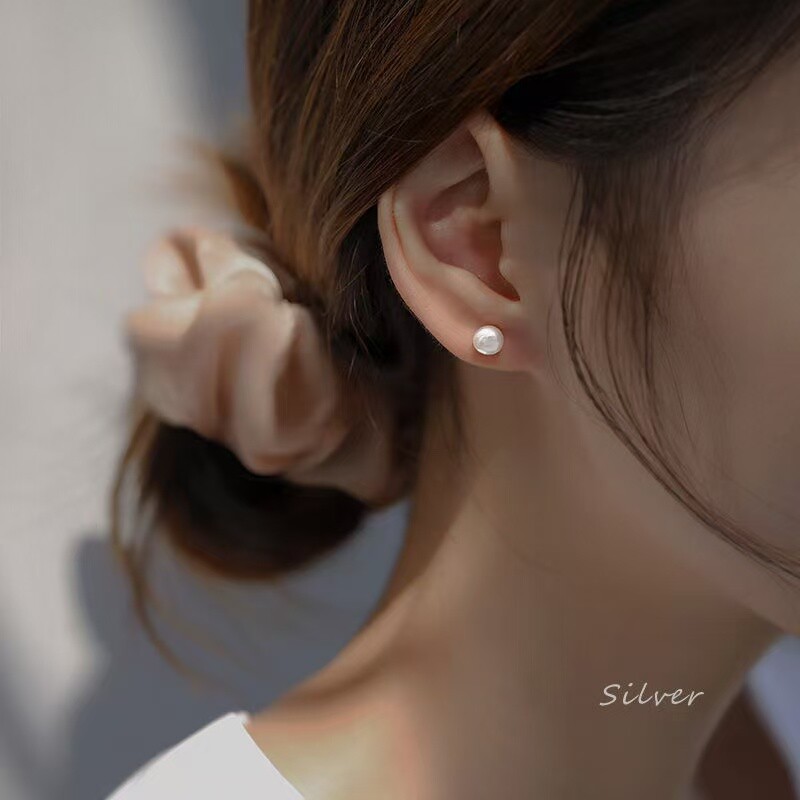 925银针高级珍珠耳钉女生女款防过敏不掉色耳饰ins爆款新款纯银