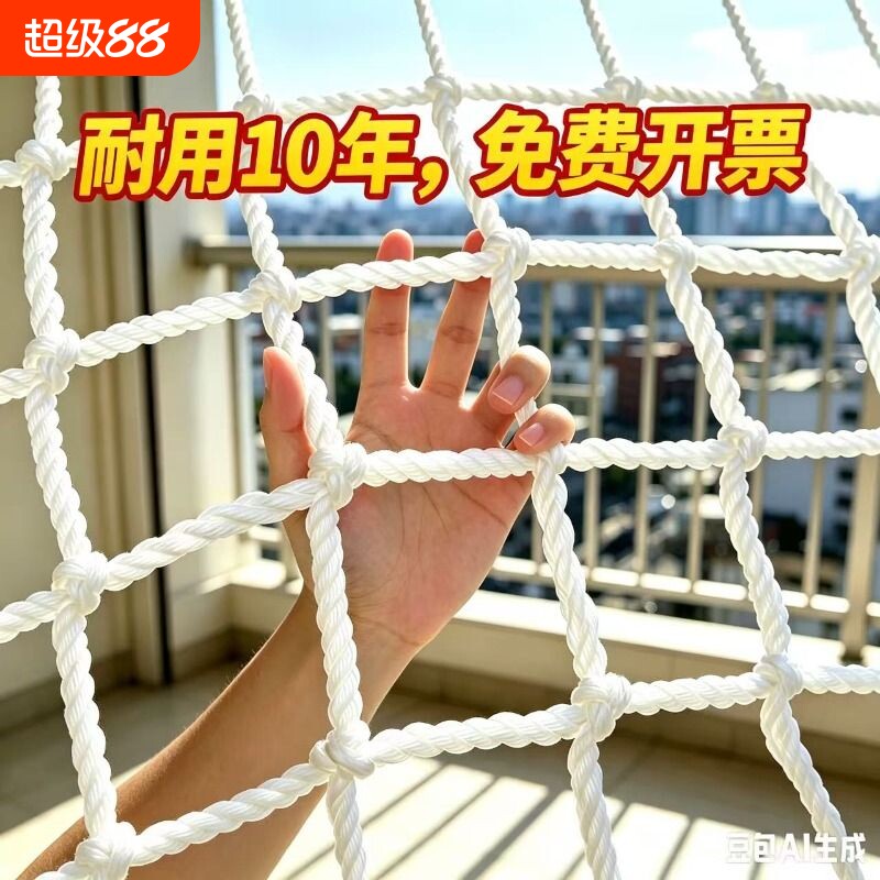 安全网阳台防护网尼龙网防坠网绳网围网儿童楼梯隔离防猫网子窗户