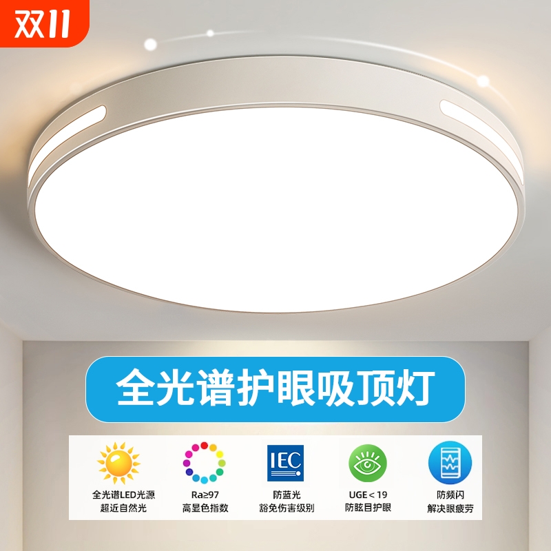 2024年新款主卧室灯led吸顶灯简约现代书房阳台客厅房间中山灯具