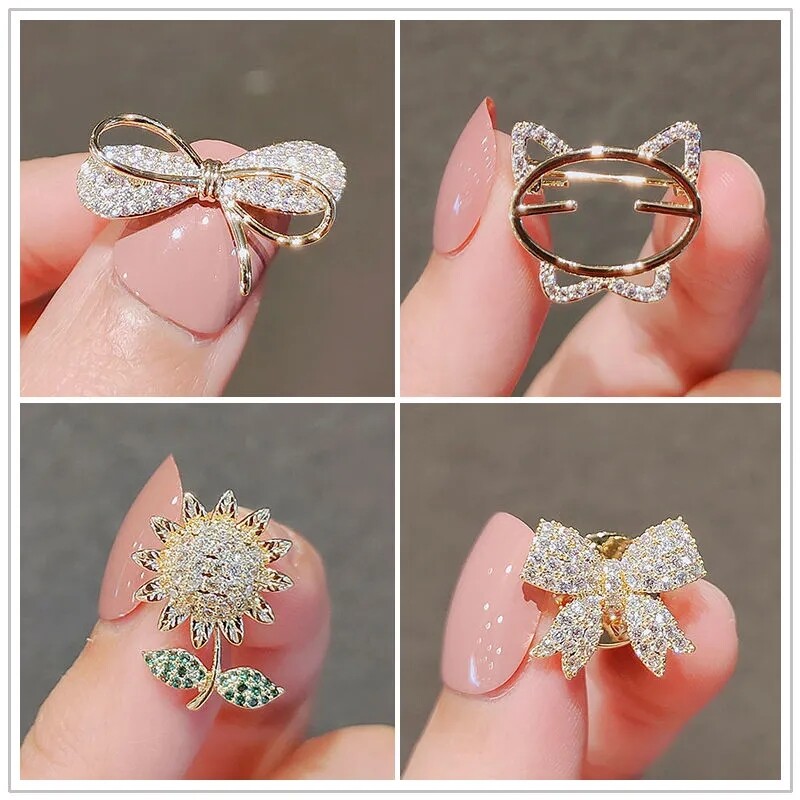 精致胸针蝴蝶结防走光神器时尚高档别针固定衣服西装领口隐形扣针