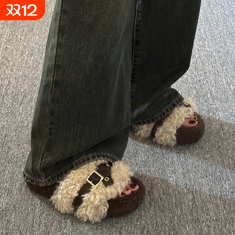 厚底毛毛拖鞋女外穿|千人加购