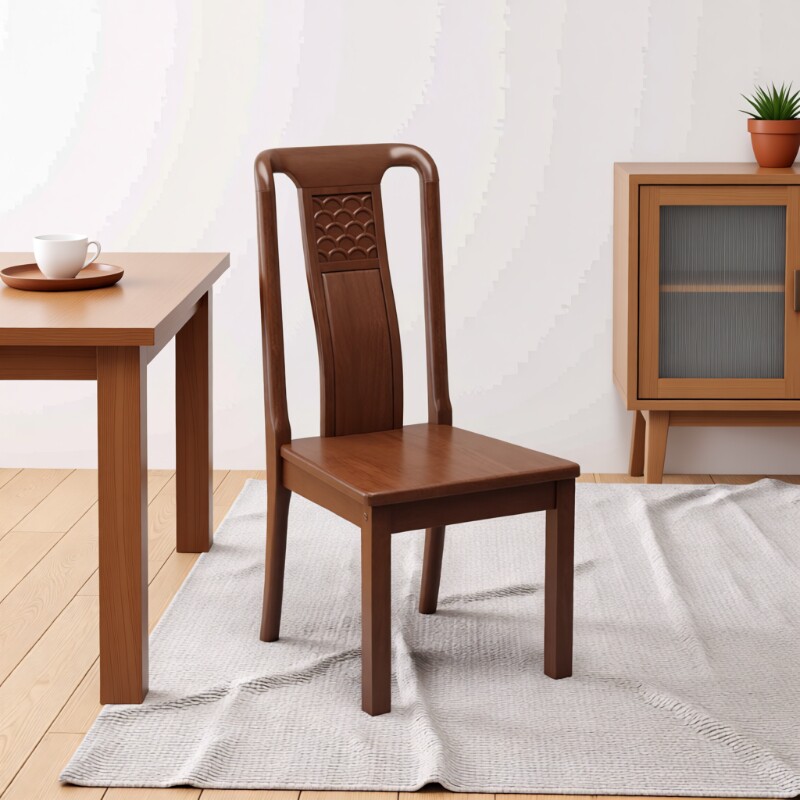 新中式全实木餐椅家用客厅轻奢高档餐厅酒店靠背实木椅子工厂直销