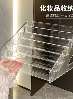 化妆品置物架收纳盒桌面口红眼影盘梳妆台架子亚克力展示架柜美甲