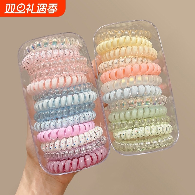 不勒电线圈电话线发圈大号彩色发绳高级感无痕头绳女扎头发皮筋夏