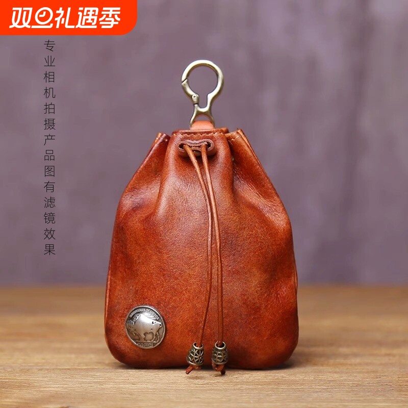 创意福袋束口袋手拎零钱包复古硬币包耳机钥匙迷你抽绳束口收纳袋