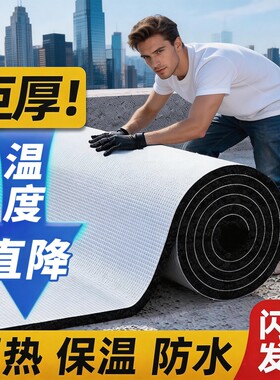 隔热棉保温棉自粘耐高温防火材料防晒膜阳光房屋顶楼顶铝箔隔热板