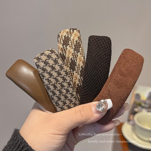 美拉德千鸟格发夹女侧边刘海夹子后脑勺碎发bb夹发卡头饰气质秋冬