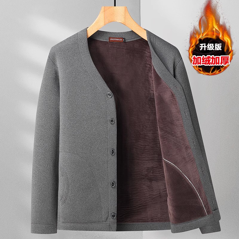 中老年人男士加绒外套