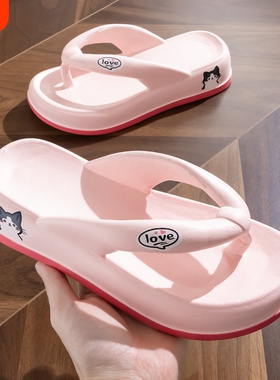 2026夏季新款女ins人字拖外穿防滑沙滩凉拖鞋EVA材料红色时尚休闲
