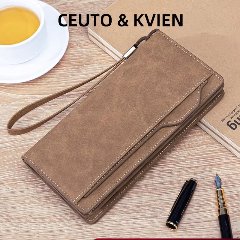 CEUTOKVIEN男士钱包长款多功能插卡大容量年轻人手拿包男皮