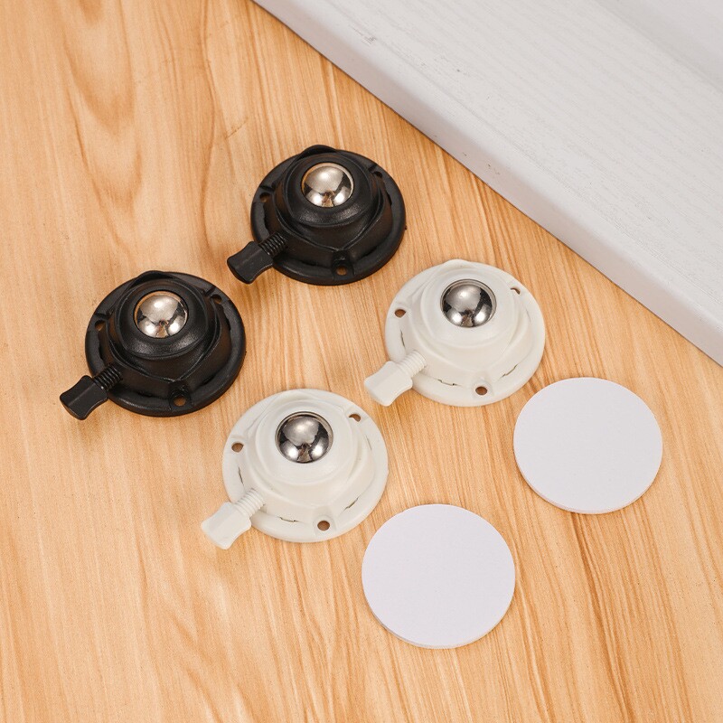 中型滑轮承重耐磨带刹车加大加厚牛眼免打孔粘贴式玫瑰型万向轮