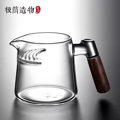 加厚高档月牙带茶漏过滤网一体玻璃茶壶泡绿茶器分茶杯公道杯茶具