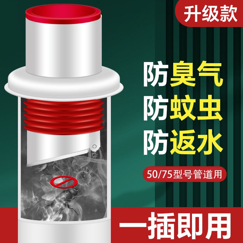 下水道密封塞厨房卫生间脸盆管道防返臭神器密封圈 50/75型号通用