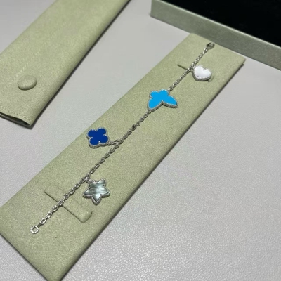 全新高定品质限量版lucky蝴蝶手链四花瓢虫18k白金玫瑰金