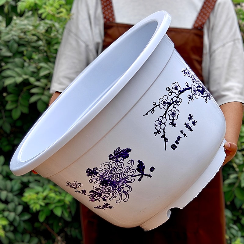 养鱼荷花盆塑料特大号无孔水培加厚绿植碗莲圆形庭院种果树仿陶瓷