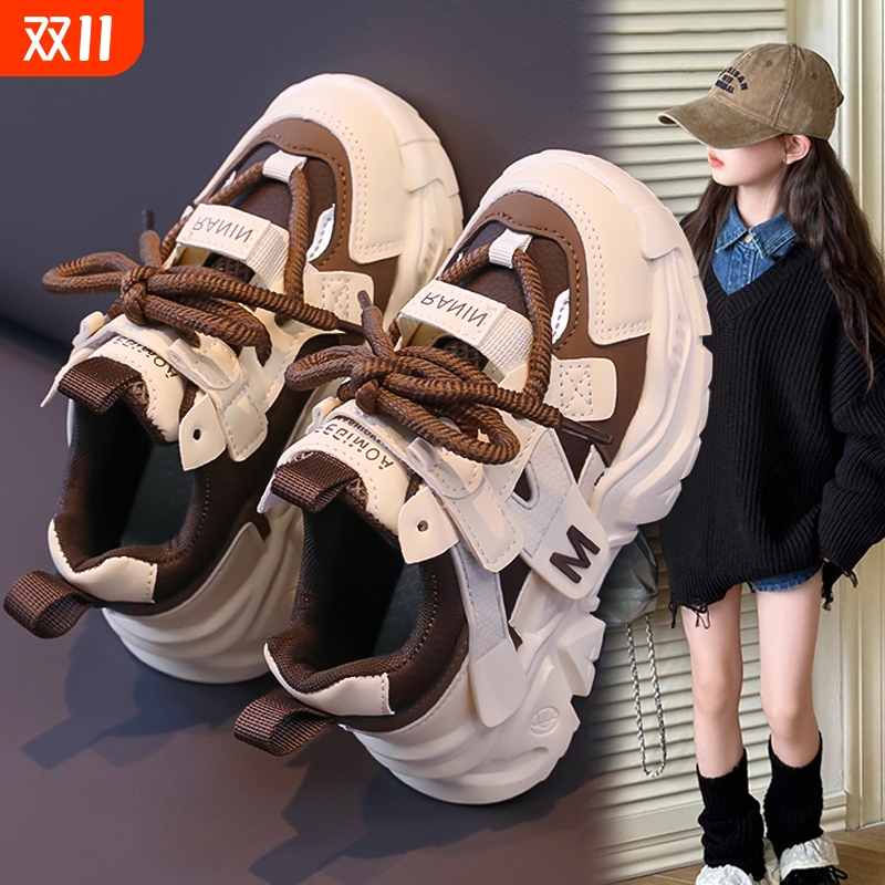 秋冬儿童鞋皮面运动鞋防滑2-16岁