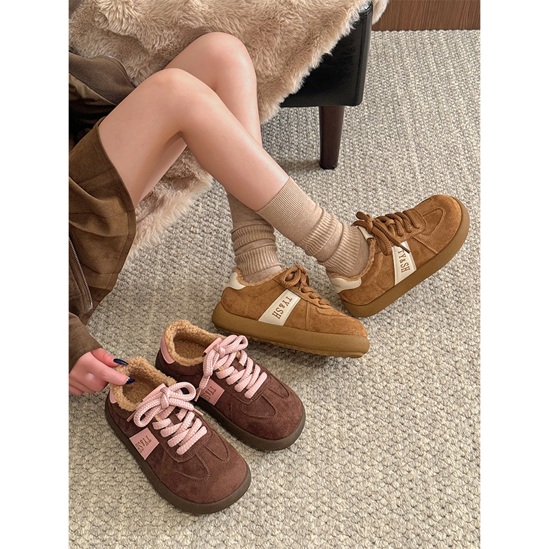 贾不假雪地靴女款2025新款秋冬季时尚洋气德训鞋厚底加绒保暖棉鞋