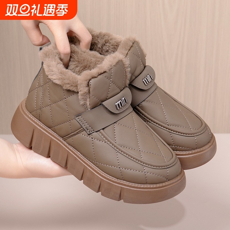 回力女鞋棉鞋女冬季加绒保暖防滑一脚蹬雪地靴防水加厚棉靴时尚