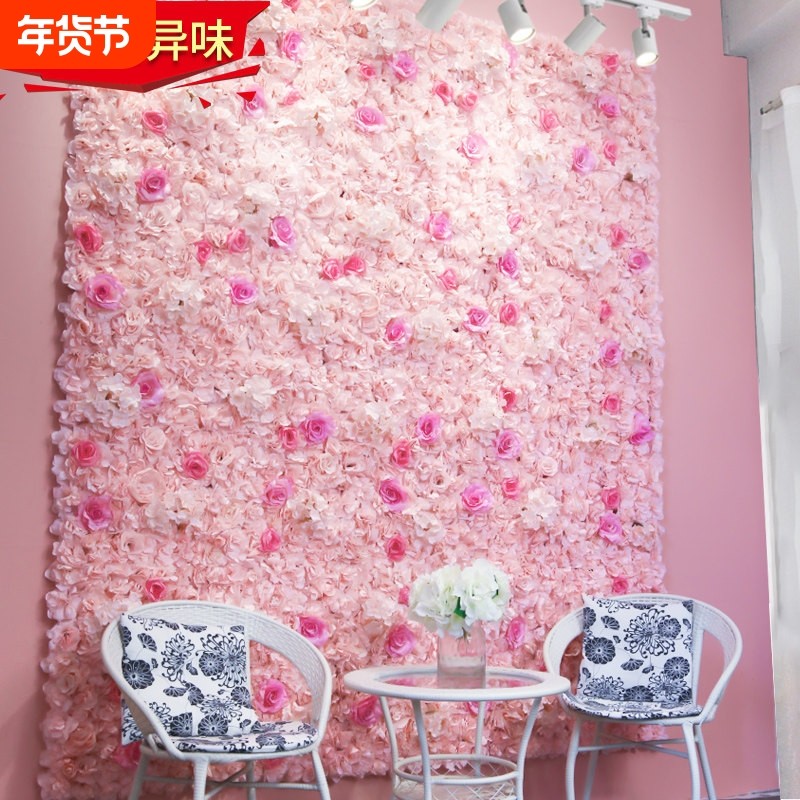 仿真花墙背景墙网红墙玫瑰花门头假花婚礼室内形象墙影楼墙面装饰,鲜花速递/花卉仿真/绿植园艺,仿真绿植,淘宝优惠券,粉丝福利购,淘宝优惠卷