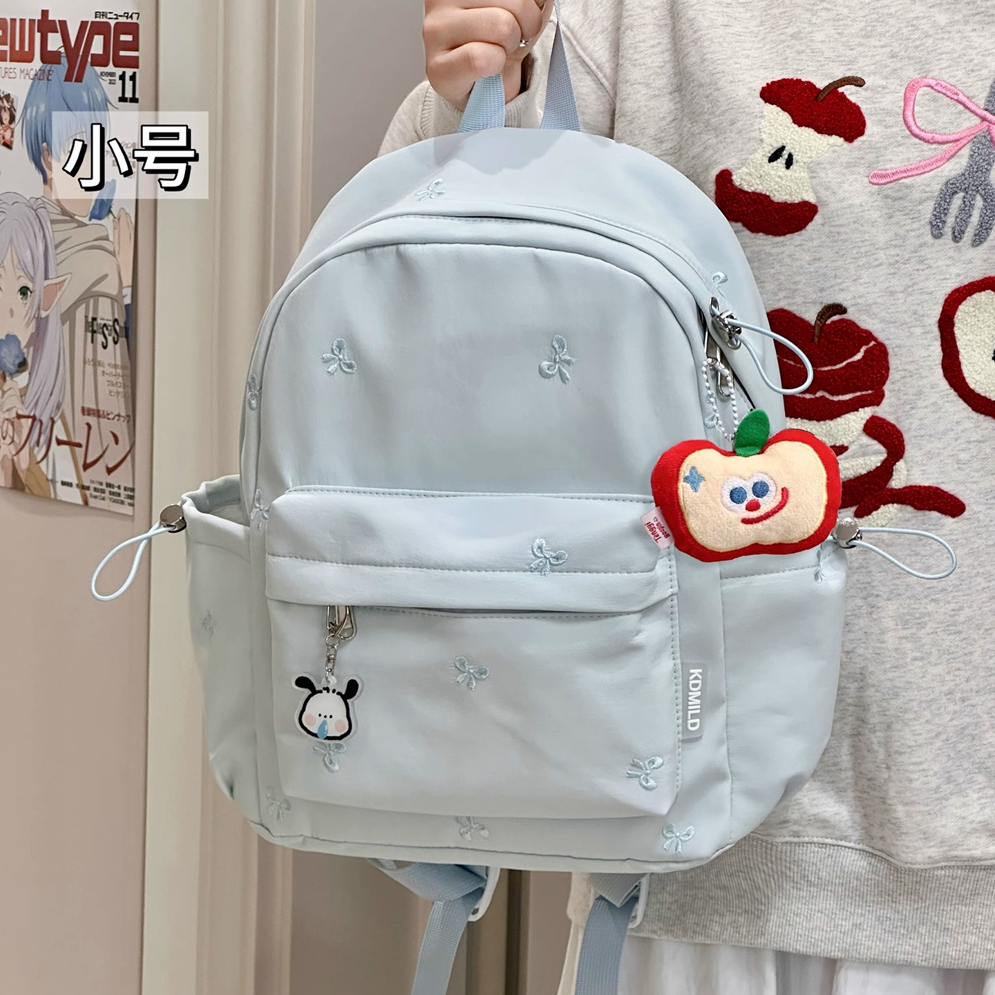 茶话会日系小清新休闲双肩包女生初高中生学生书包旅行轻便小背包
