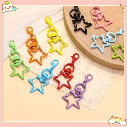 彩色五角星龙虾扣组合diy手工钥匙扣挂件饰品配件材料金属星星