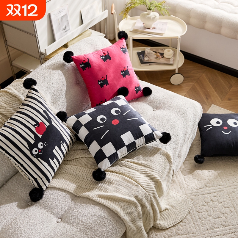 抱枕沙发客厅奶油风卡通车载靠枕腰枕床头午睡靠垫宿舍方形办公室