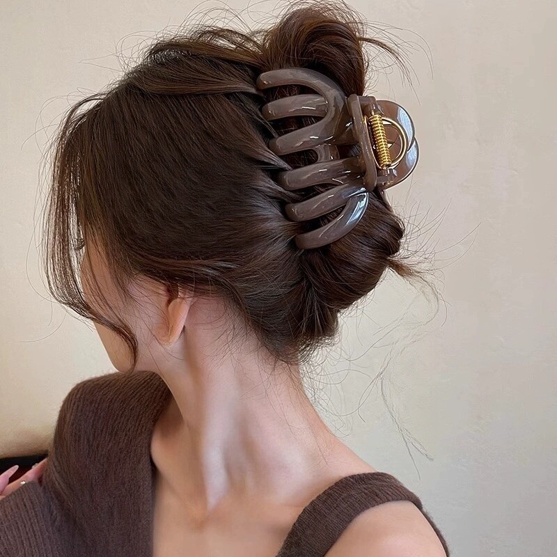 简约百搭南瓜抓夹大号发量大鲨鱼夹发夹女2025新款高端后脑勺夹子