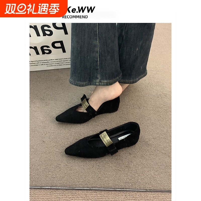 粗跟浅口单鞋女2025春秋新款韩版气质百搭时尚玛丽珍小皮鞋高跟鞋