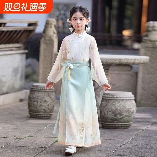 女童汉服儿童马面裙套装2025新款