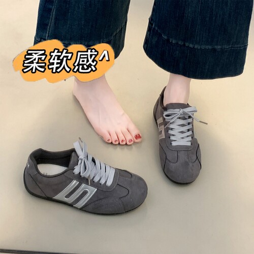 意尔康心选爆款灰色德训鞋女2025秋季超火休闲百搭阿甘鞋轻便运动