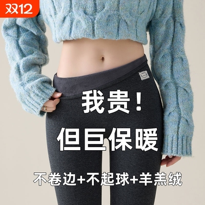 鲨鱼裤女外穿2025新款打底裤棉羊羔绒冬季保暖加绒加厚东北秋绵裤